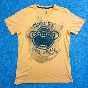 Piazza Italia T-Shirt Mens XL Orange Monkey Business Graphic TS732COTSTJE